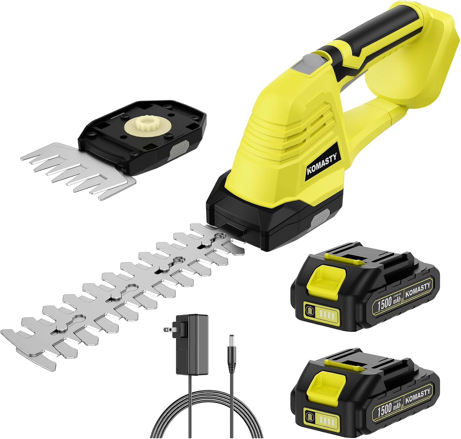 20V Hedge Trimmer Cordless with 2 Battery and Charger, 2 In 1 electric Hedge Shears, Shrub Trimmers with 2 Blades