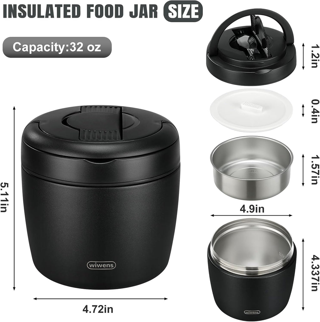Thermo Food Jar for Hot Food Adults 32OZ Soup Thermo Lunch Containers Wide Mouth Vacuum Insulated Stainless Steel