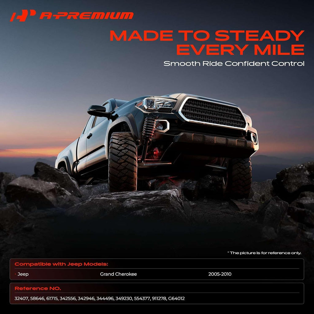 A-Premium Rear Shock Absorbers, Set of 2 - Compatible with Jeep