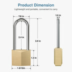 Keyed Padlock 3 Keys Outdoor Solid Brass Lock 2.6" Shed Gate Hasp