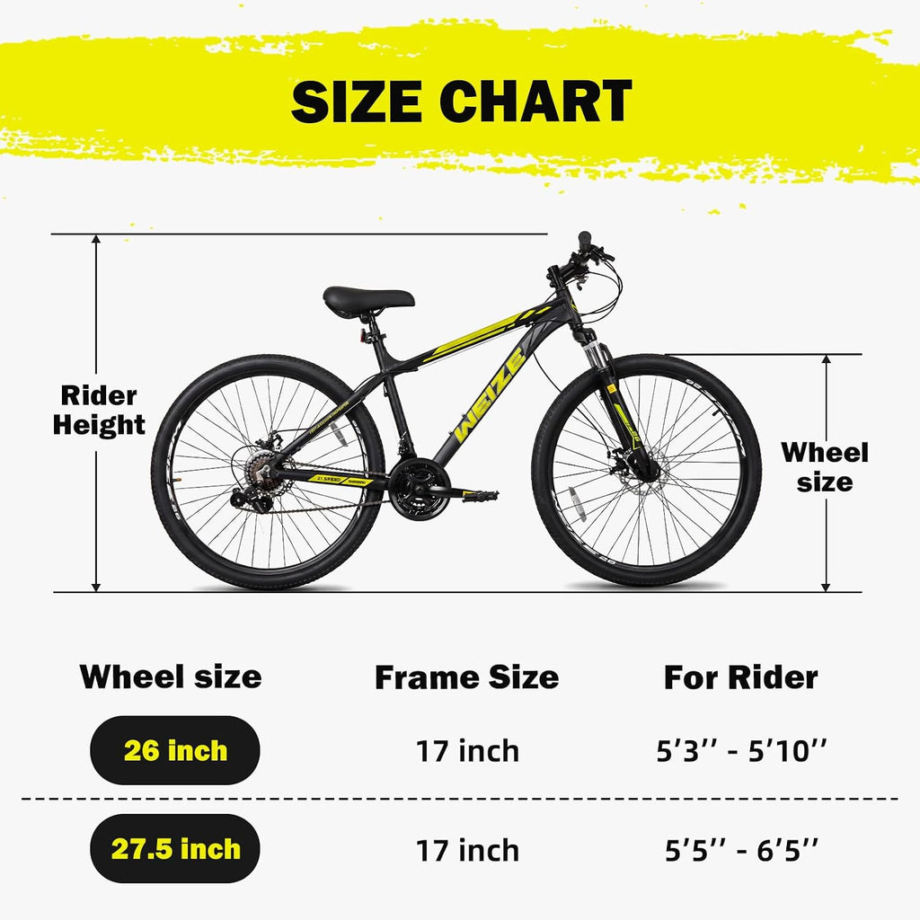 Mountain Bike, 26/27.5-Inch Adult Bike, 21-Speed Rear Disc Brake, Lightweight Aluminum Frame for Men and Women