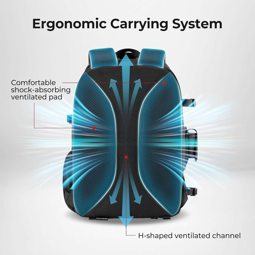 Fishing Tackle Backpack with Rod & Gear Holder, Lightweight Fishing Tackle Storage Bag with Protective Rain Cover