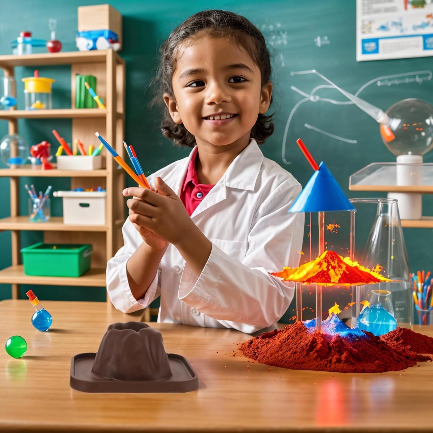 10Pcs Volcanic Model School Figure Model Experiment for Volcano Science Kit Volcano Eruption Toy DIY Demonstration Props