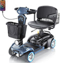 25Miles Eldryvon 4 Wheels Electric Mobility Scooter for Seniors, Dual Basket, 350W Powered Wheelchair with Rotating
