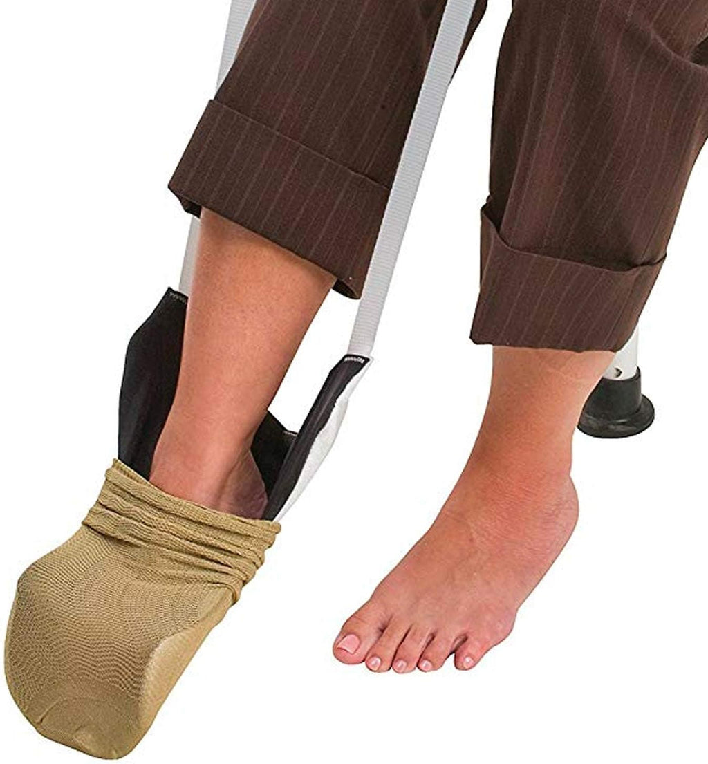 Deluxe Sock Aid / Helper - Easily Pull on Socks Without Bending, Slip Resistance, Reliable Sock Aid Device for