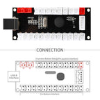2-Player Zero delay USB Encoder to Arcade Joystick and Arcade Buttons, USB Joystick Encoder for PC, MAME, Windows and