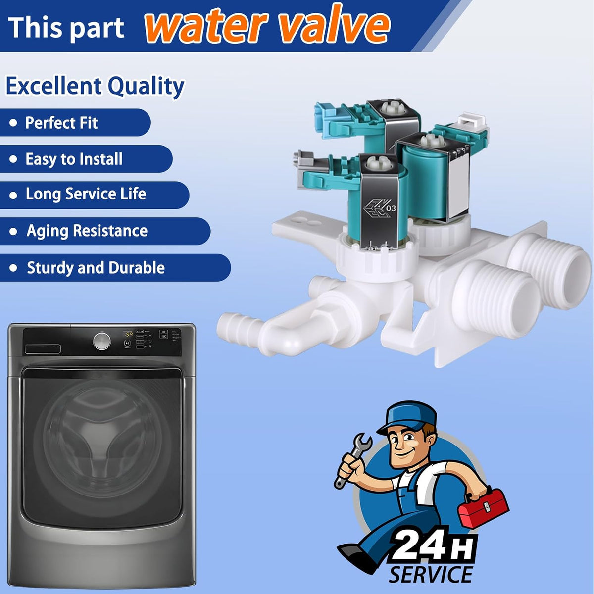 WFW70HEBW0 WFW70HEBW1 WFW70HEBW2 WFW72HEDW0 Washer Water Inlet Valve