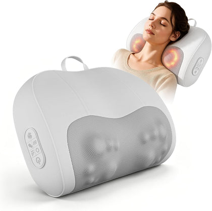 Multi-Functional Neck and Back Massager with Heat, Rechargeable Massager Pillow with 3D Kneading Deep Tissue