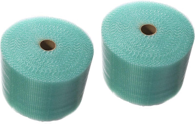 ! 2 Rolls of 62.5' x 12" Large (1/2") Green Bubble Cushioning Wrap bio degrades and recycles. 125 sq ft total