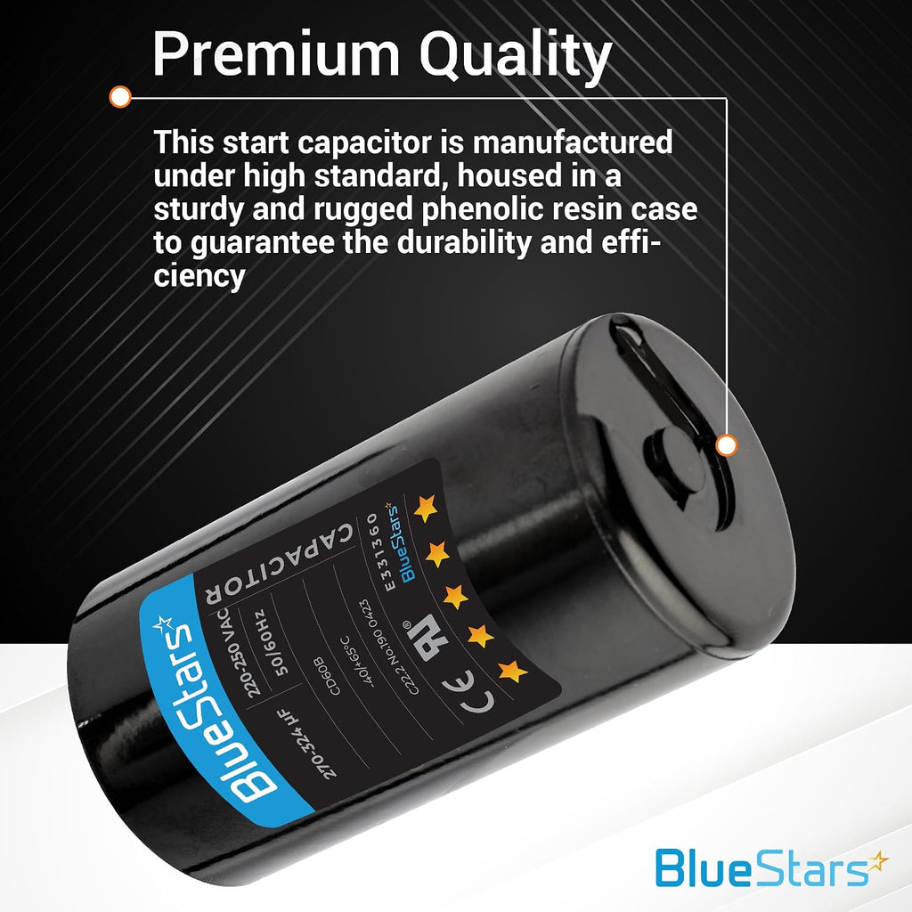 [Updated Version] BlueStars 2-Pack 270-324 uF MFD 250 VAC Motor Capacitor