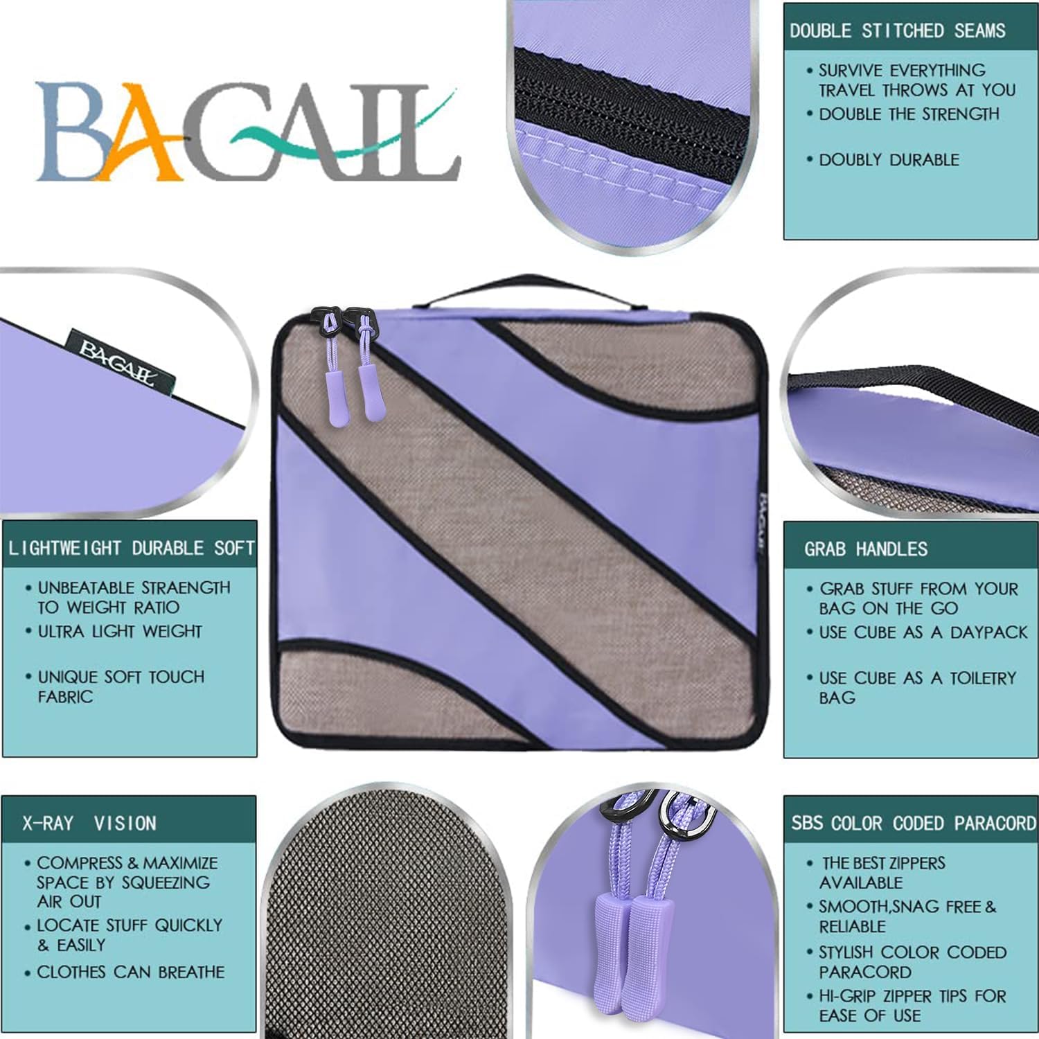 6 Set Packing Cubes,Travel Luggage Packing Organizers