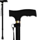 Walking Cane - Adjustable Walking Stick - Lightweight Aluminum Offset Cane with Ergonomic Handle and Wrist Strap