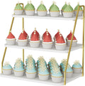 Cupcake Stand, 3-Tier Dessert Stand for 55 Cupcakes, Wood & Metal Tower Display Premium Holder Dessert Tree Tower for
