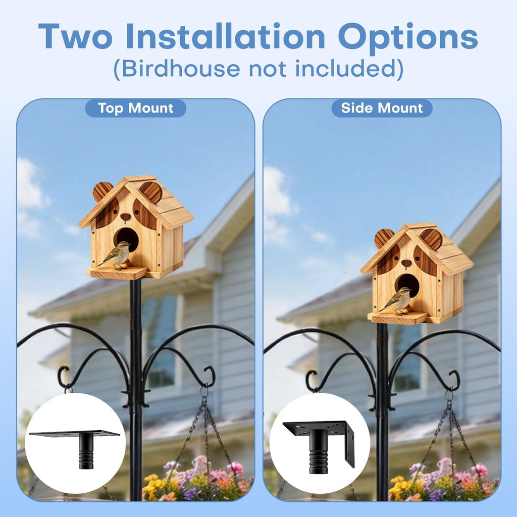 92 Inch Squirrel Proof Bird Feeder Pole with X shape Base Plate, Heavy Duty 1 Inch Dia Bird House Pole, Adjustable