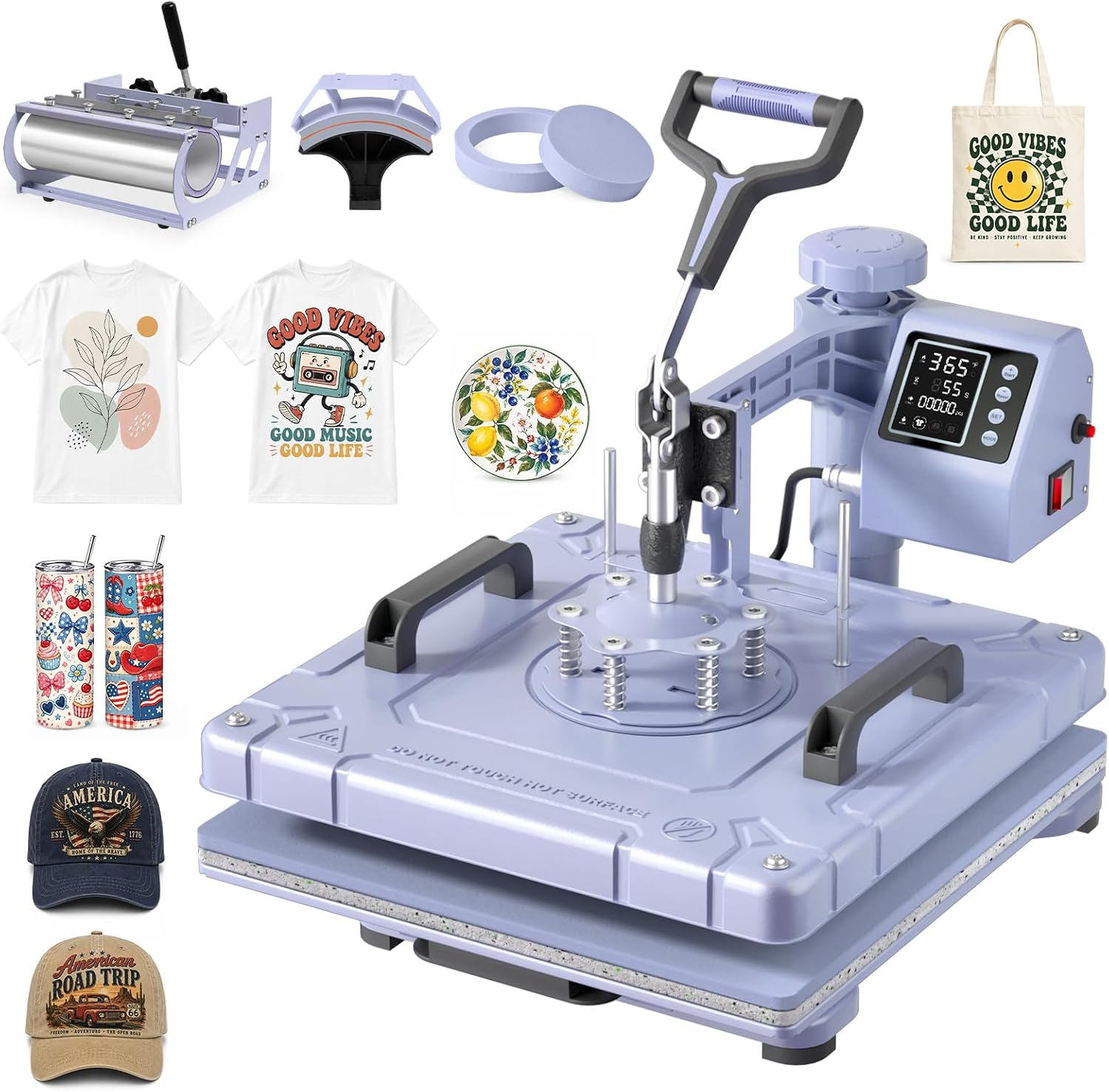 15x15 inch 5 in 1 Swing Away Heat Press Machine for T Shirts | Upgrade your DIY projects and small business with a