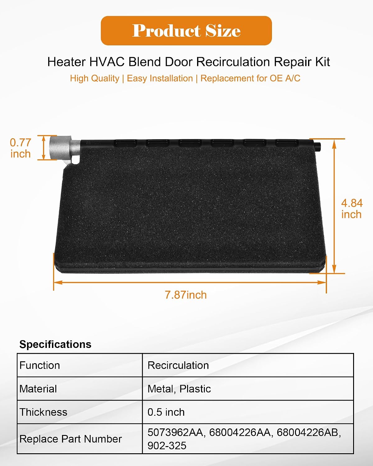 Heater HVAC Blend Door Recirculation Repair Kit 5073962AA Compatible with 2002-2010 Dodge Ram 1500 Ram 2500 Ram 3500 Ram 4500 Ram 5500 Replace# 68004226AA 68004226AB 902-325