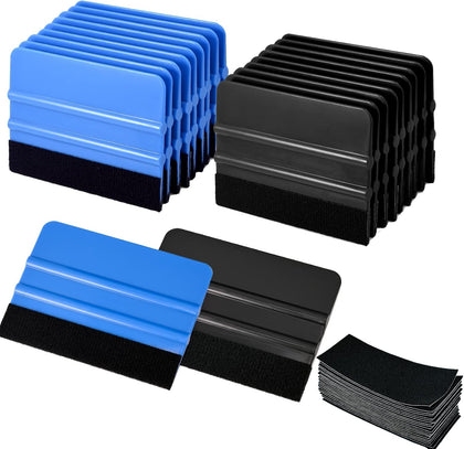 20 Pack Vinyl Squeegee with 20PCS Felt Fabric for Tint Film Decal Squeegee Application Tool Vinyl Wrap Installation
