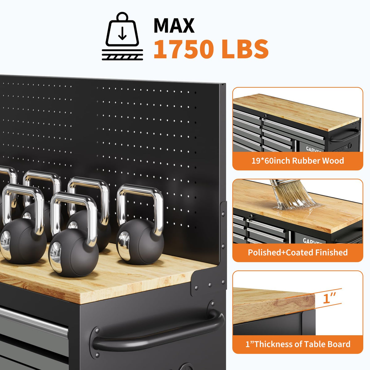 60 in Rolling Tool Chest, 10 Drawers Mobile Garage Tool Cabinet