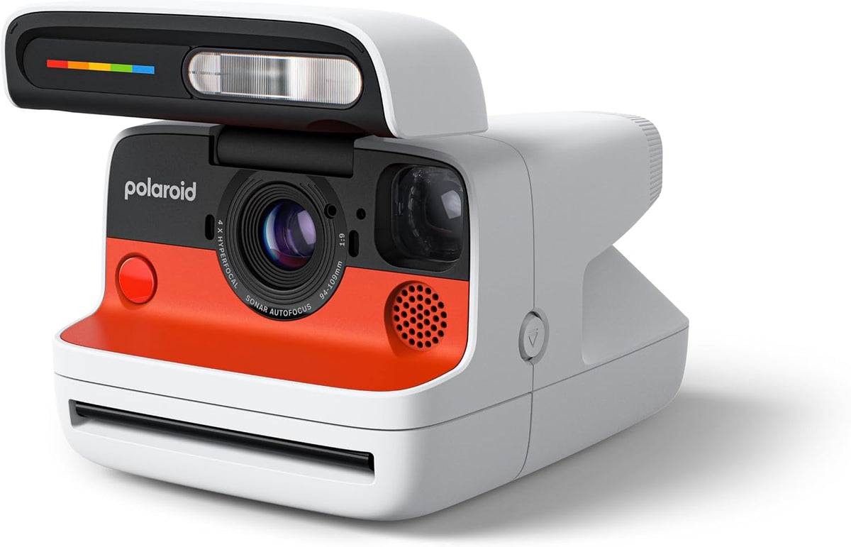 Flip Instant Camera + Color Film Bundle (16 Photos Included) - White (6652) - Hyperfocal 4-Lens System, Sonar