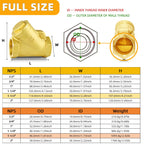 1-1/2" NPT Y-Pattern Swing Check Valve Brass Heavy Duty Female Thread, DN40