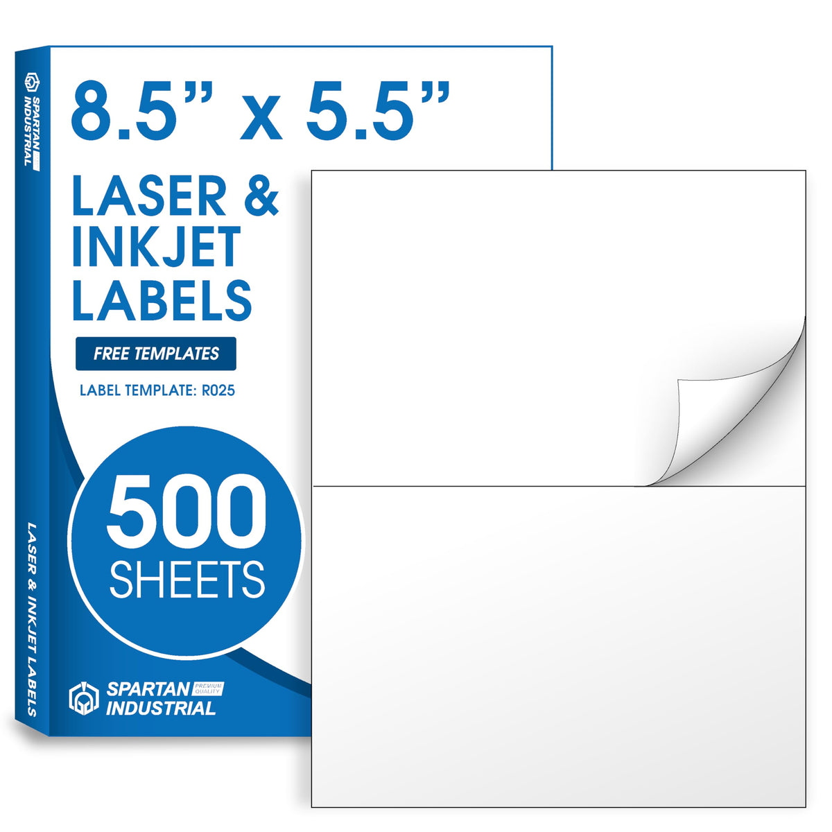 8.5" X 5.5" Matte White Printable Half Sheet Shipping Labels