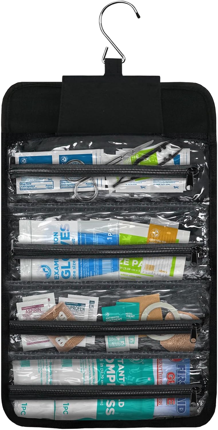 73-Piece Coach’s and Team Sports First Aid Kit in Roll up Bag: Clean, Treat, Protect Cuts, Scrapes. Home, Office