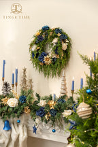 Navy Blue Artificial Flowers Combo, Rose Dahlia Wedding Decor