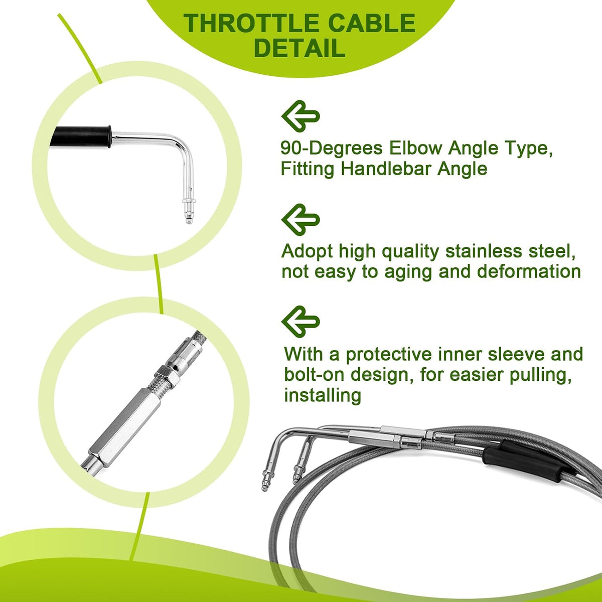 Mofun Cable Kit Fit for Harley Touring Road King/Glide Non-ABS 1999-2007