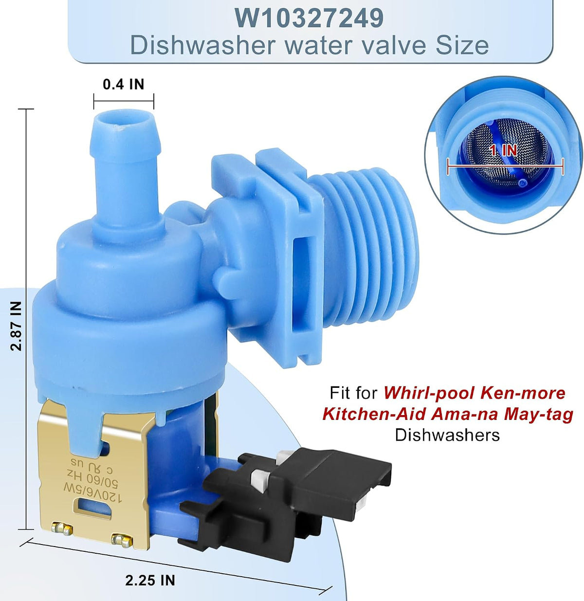 W11175771 W10327249 W10327250 Dishwasher Water Inlet Valve