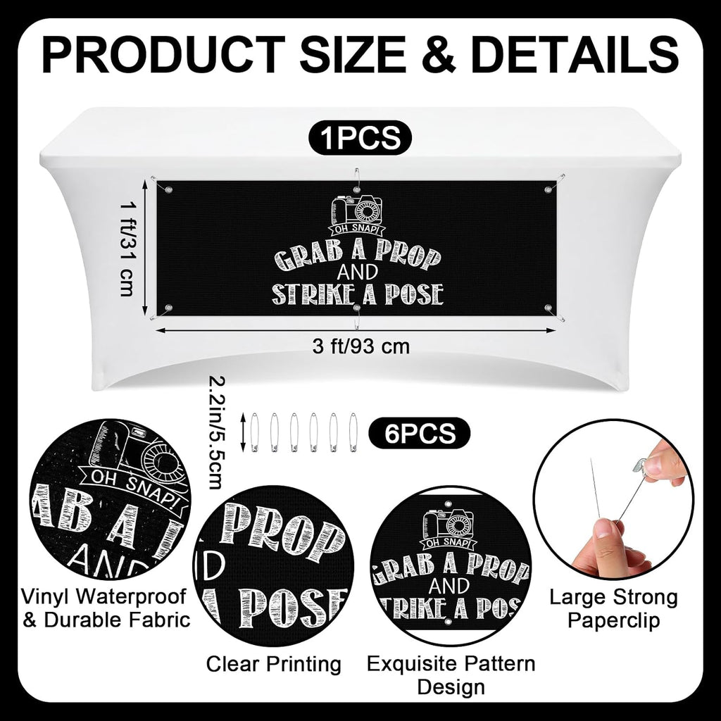 1x3ft Photo Booth Table Accessories Banner Graduation Photo Booth Props Sign, PVC Vinyl Hanging Background for Party
