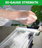 18" Stretch Wrap Film – 1200 ft, 80 Gauge Clear Plastic – Industrial Strength Shrink Wrap for Moving, Packing, Pallet