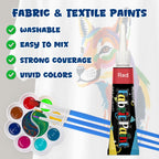 Fabric Paint Set, 48 Colors with Brushes & Palette, 0.34 oz Each
