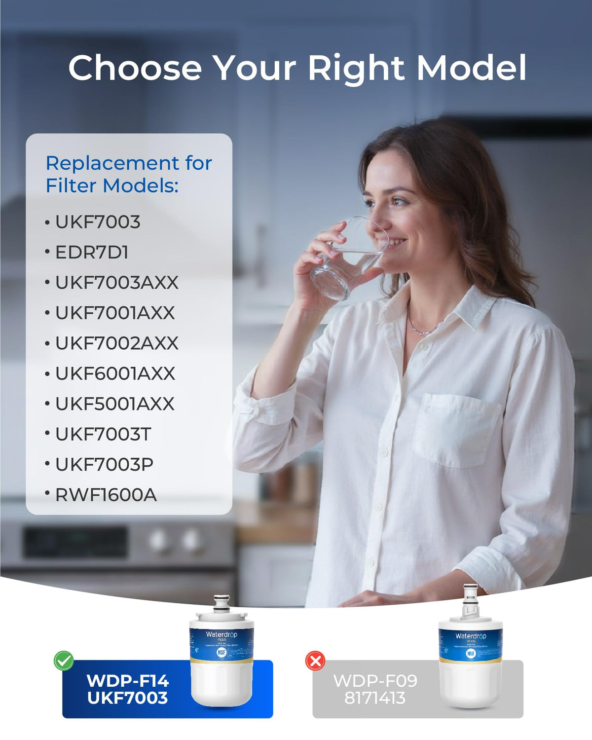 Waterdrop Plus UKF7003 NSF 401&53 Refrigerator Water Filter