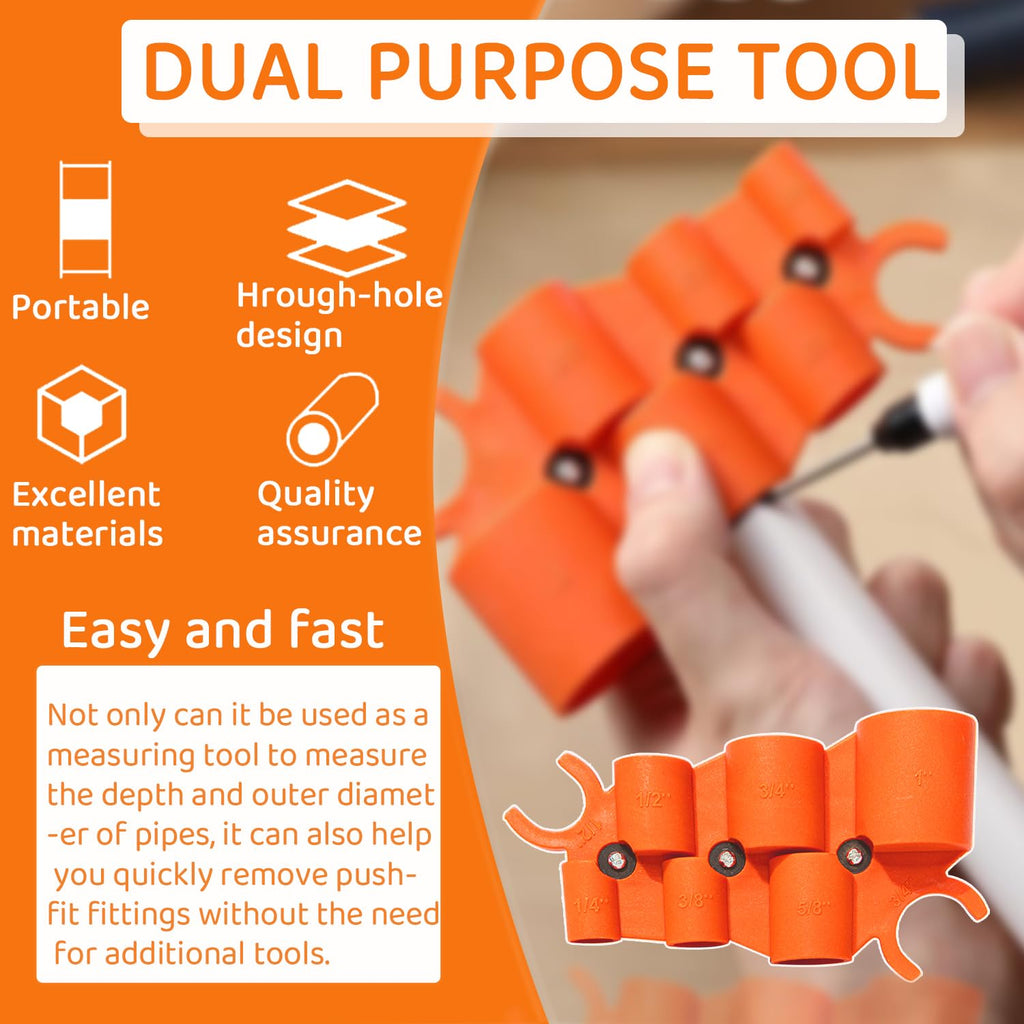 HUAREW 1/4'' - 1'' Depth Gauge and Pipe Deburring Tool Kit