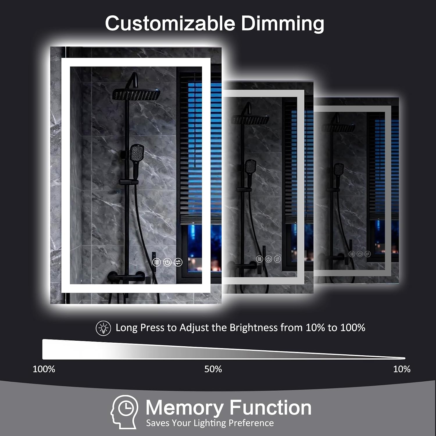 24"x 32" LED Bathroom Mirror with Lights, Smart Anti-Fog Wall Vanity Mirror | Backlit & Front Lit, Dimmable, 3 Color