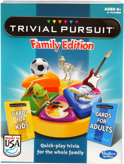 Hasbro Gaming Trivial Pursuit Game: Family Edition Board Game, Family Trivia Games for Adults and Kids, 2+ Players