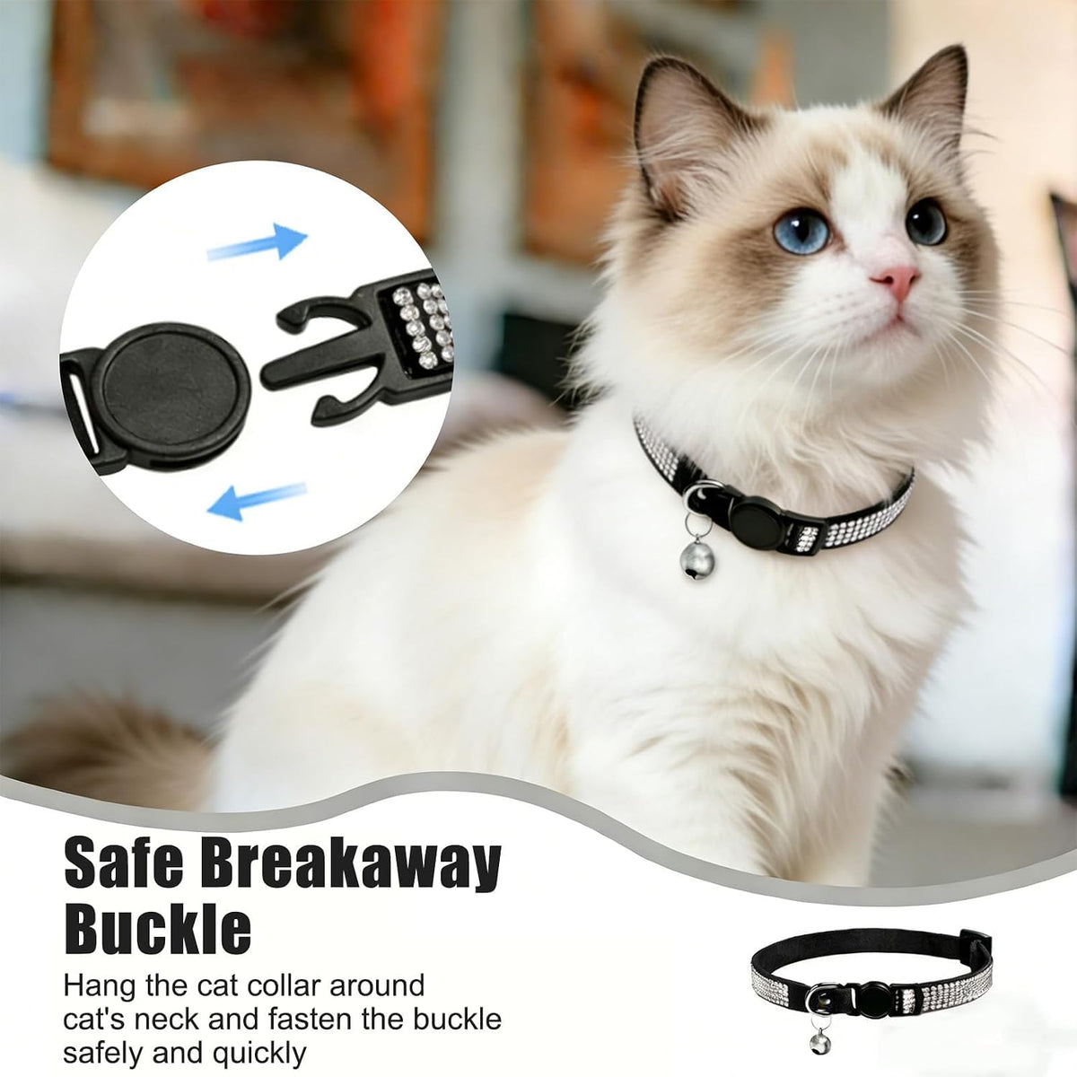 Rhinestone Cat Collar Breakaway (Black)