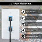 FGB 2-Port Keystone Wall Plate, for Keystone Jacks, 20-Pack, White