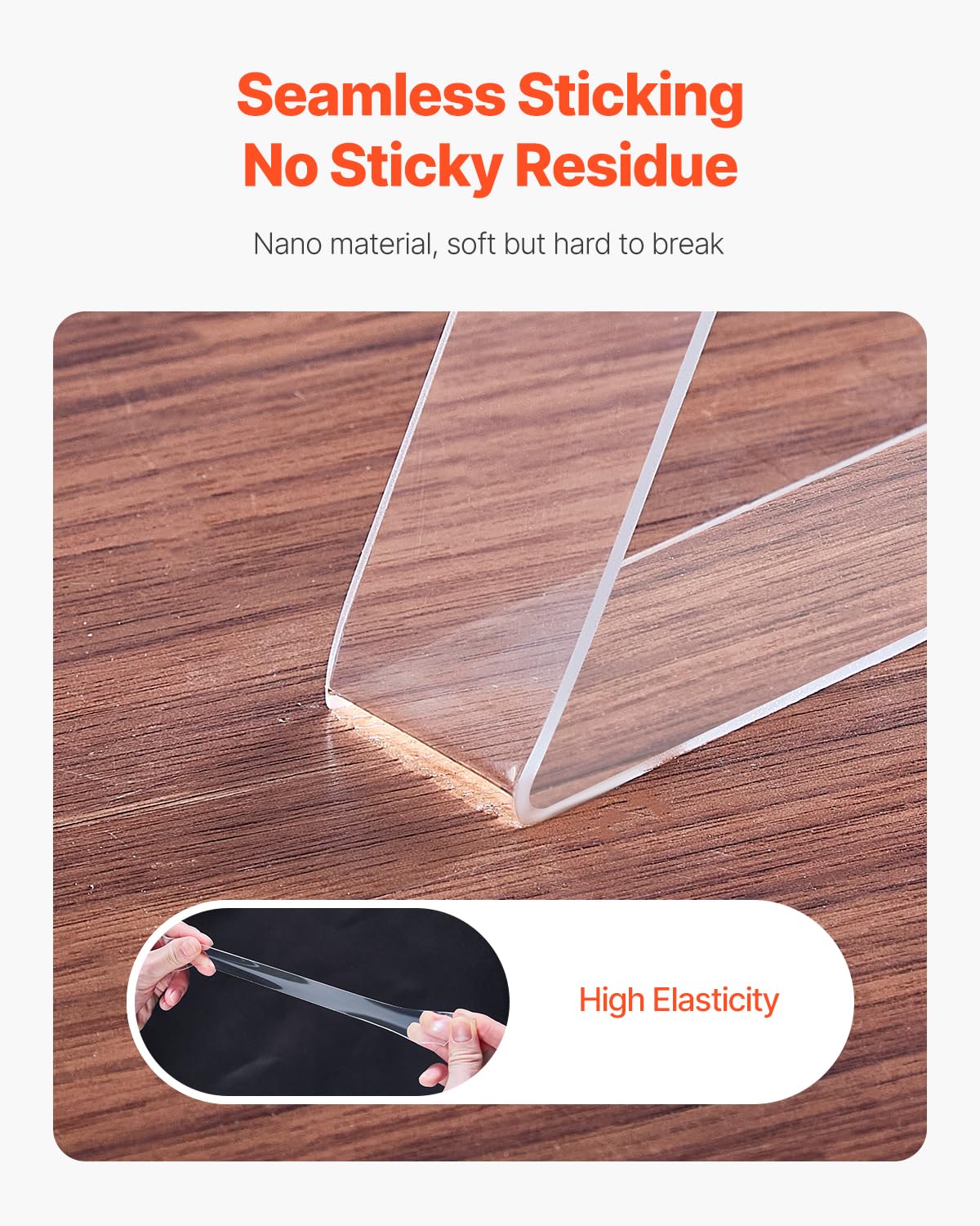Double Sided Tape Heavy Duty, 16 ft Nano Mounting Tape(3 Pack), Strong Adhesive & Reusable, Clear Two Sided Wall