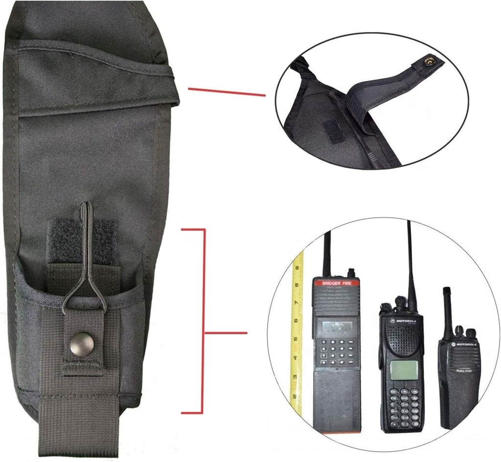 USH-300D Double Radio Holster for Two-Way Radios - Hands-Free Shoulder Harness with Adjustable Pouches for Motorola