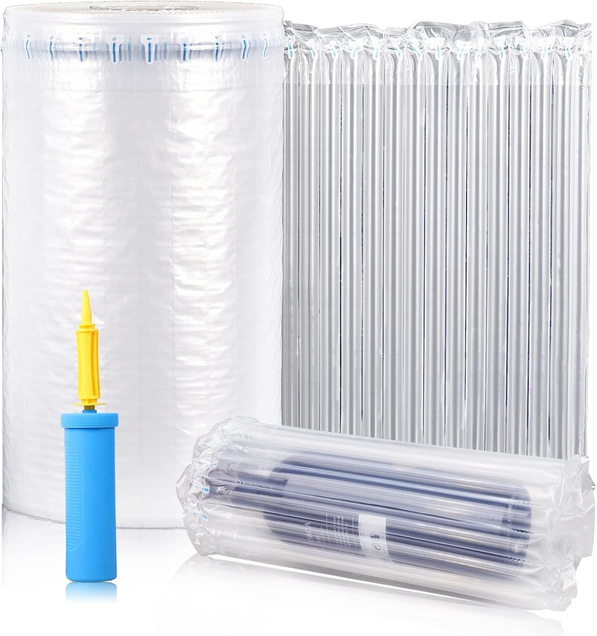 Inflatable Bubble Wrap Roll, 15.7 Inch x165 Feet, Inflatable Air Pillow Column Wrap for Packaging, Moving, Shipping
