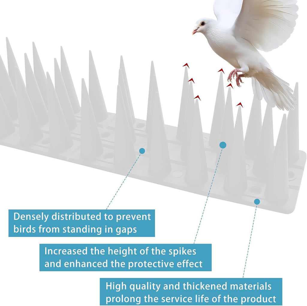 Bird Spikes,Clear,6 Pack Bird deterrents for Outside,Keep Raccoon Squirrel Pigeon Away,Fence Spike for Garden Patio