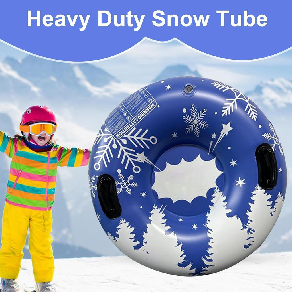 Sledding Tube 35.4 Inch Inflatable Thickened Heavy Duty Handles | Snow Toys Snow Sleds for Family Activities Outdoor