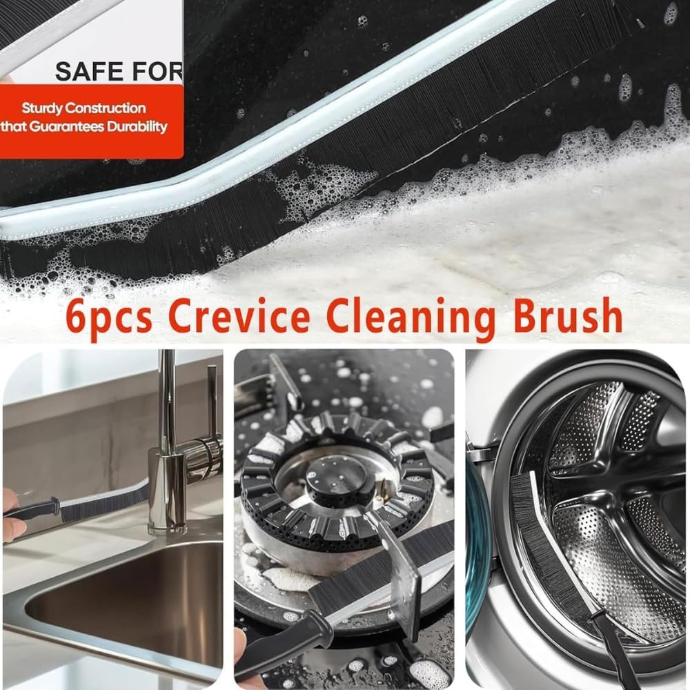 Washing Machine Cleaner Brush Set (6-Pcs) for Front & Top Load Washers – Deep Cleaning Kit for Rubber Seal, Drum