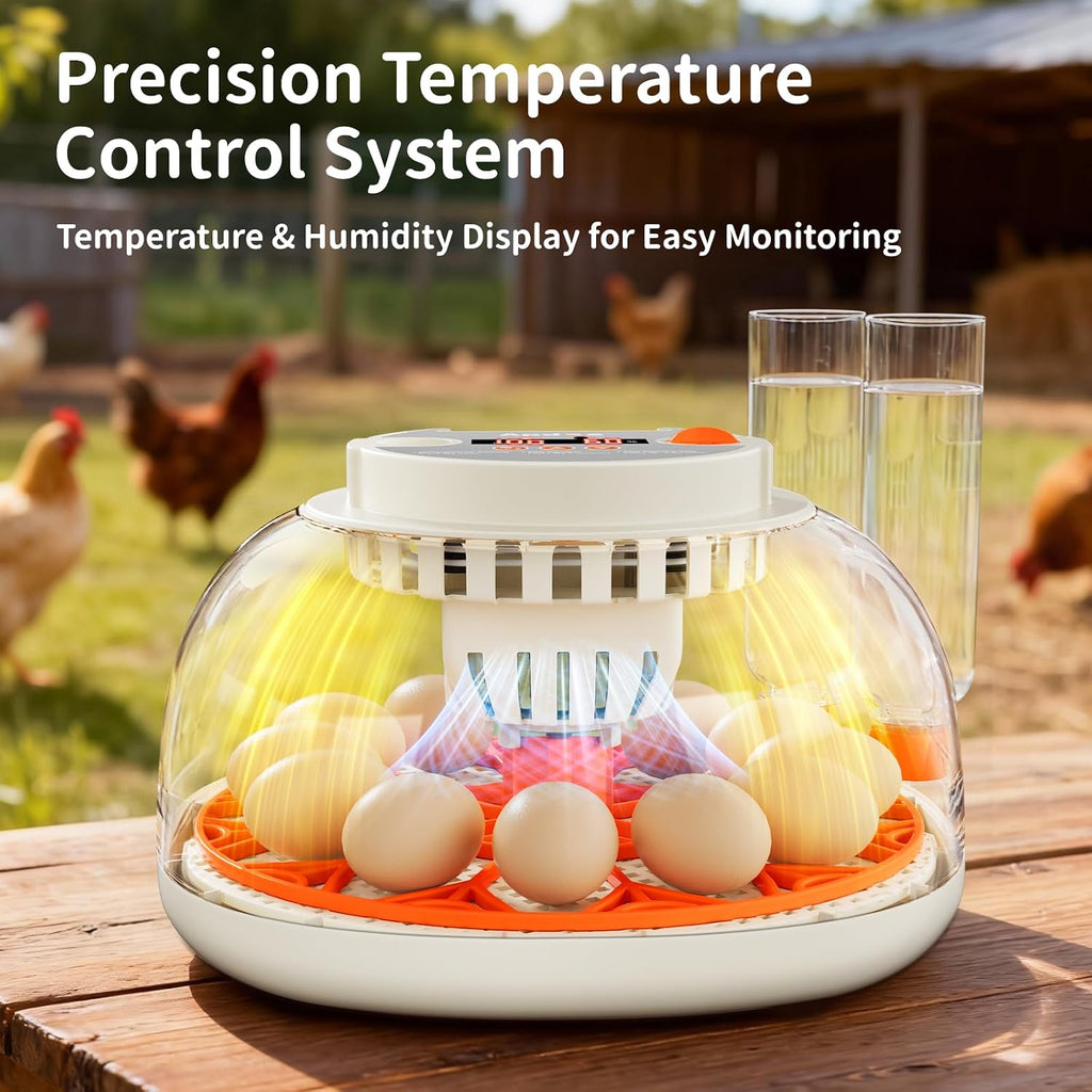 Egg Incubators for Hatching Eggs, Temperature and Humidity Control, Automatic Egg Turning, Egg Candler, External