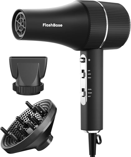 Hair Dryer, Professional High-Speed Ionic Blow Dryer with Diffuser, 1875W | 150k RPM Fast Dry for Thick or Curly