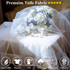 Black Tulle Fabric Roll 54 Inch x 20 Yards, Matte Tulle Ribbon