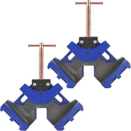 2Pcs Cast Iron Welders Angle Clamp Heavy Duty Two Axis Welding Clamp | Right Angle 90 Degrees Self Centering Jig and