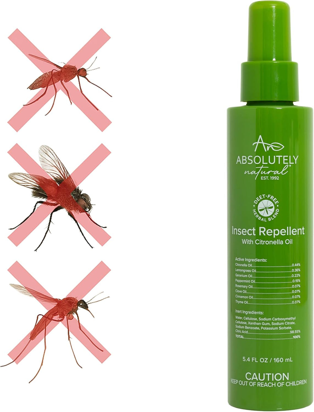 Mosquito Repellent for Outdoor Patio – DEET-Free Bug Spray with Citronella – Non-Sticky, Long-Lasting Fresh Scent