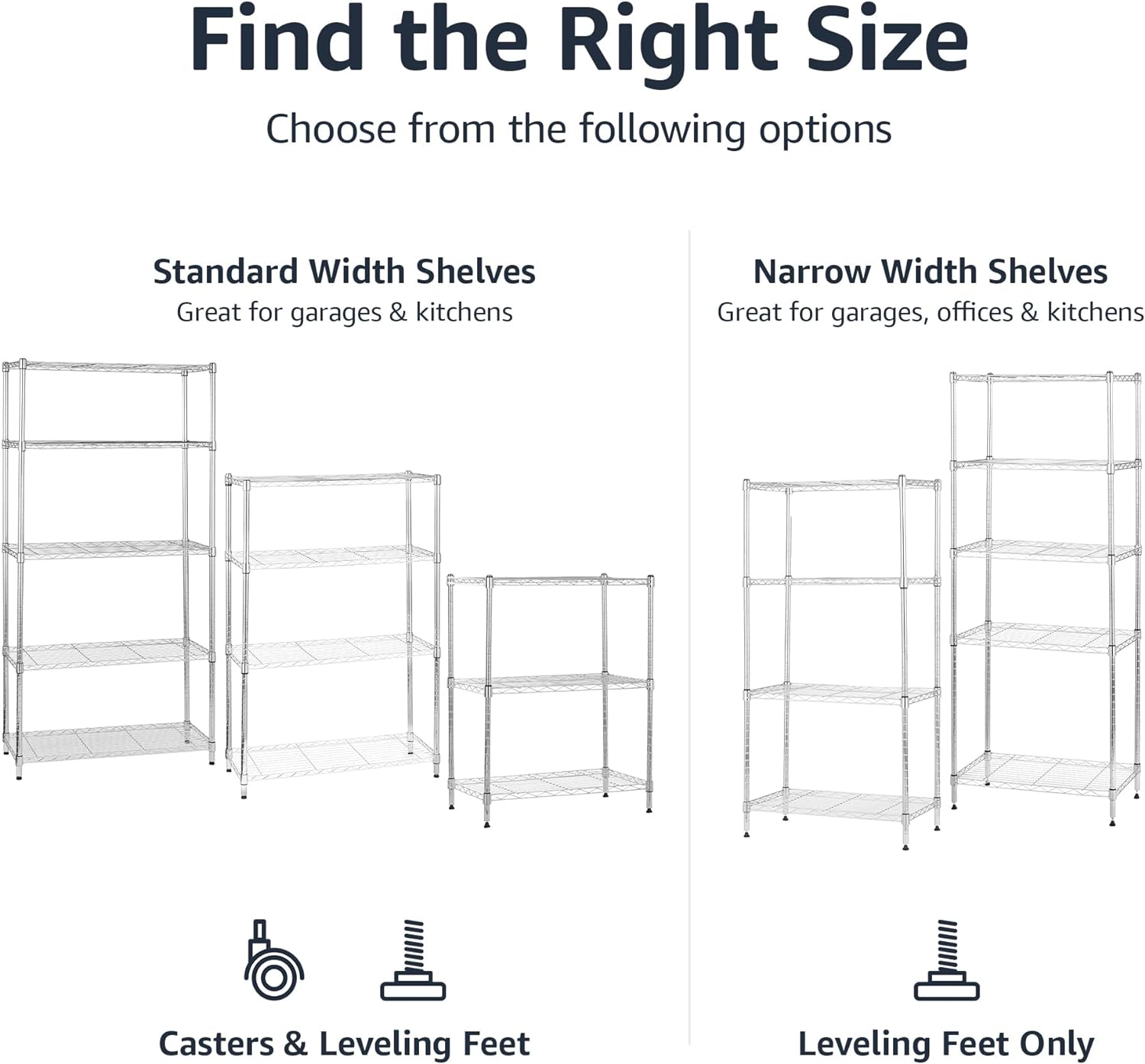 4-Shelf Adjustable Storage Shelving Unit for Garage, Steel Wire Rack, 200 Pound Loading Capacity per Shelf, 13.4"D x